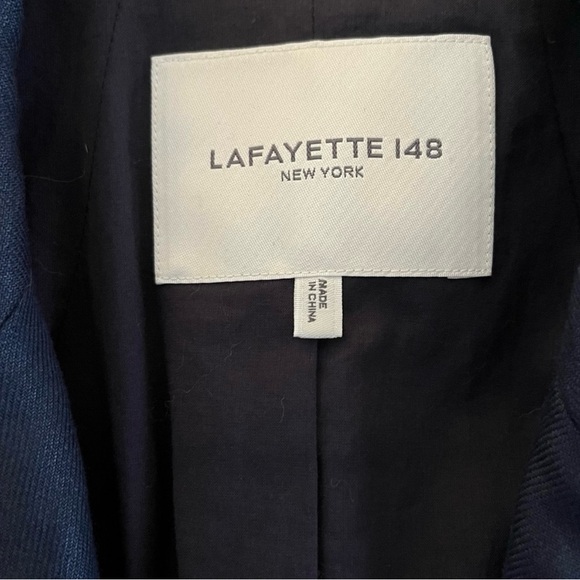 Lafayette 148 New York Linen Pickstitch Blazer - Picture 3 of 14